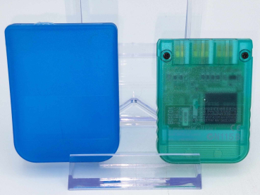 Playstation 1 Memory Card Grün Transparent + Case